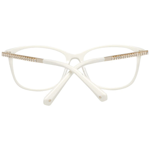 Swarovski white metal and plastic glasses frames with clear lenses, stylish and lightweight, suitable for everyday wear.