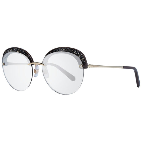 Swarovski gold metal and plastic sunglasses with stylish frame and tinted lenses, fashionable eyewear for sunny days.