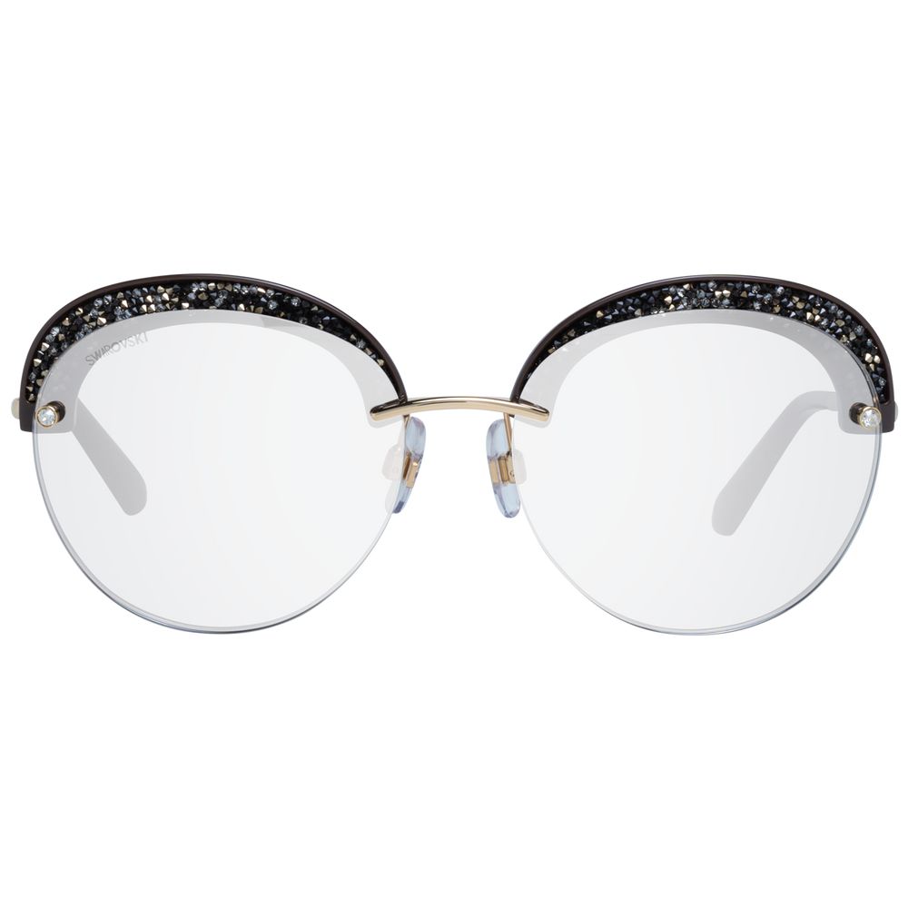 Swarovski gold metal and plastic sunglasses with stylish frame and tinted lenses, modern fashion accessory for sun protection