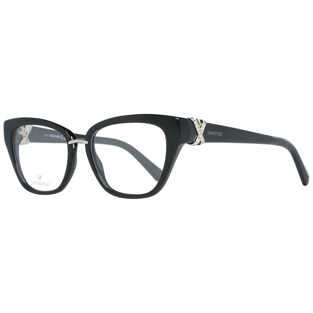 Swarovski black metal and plastic glasses frames with sleek design and clear lenses, suitable for stylish eyewear.