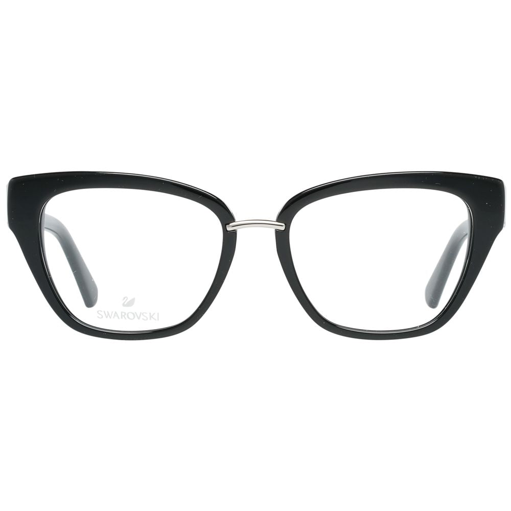 Swarovski black metal and plastic glasses frames with sleek design and clear lenses, stylish eyewear for everyday wear.
