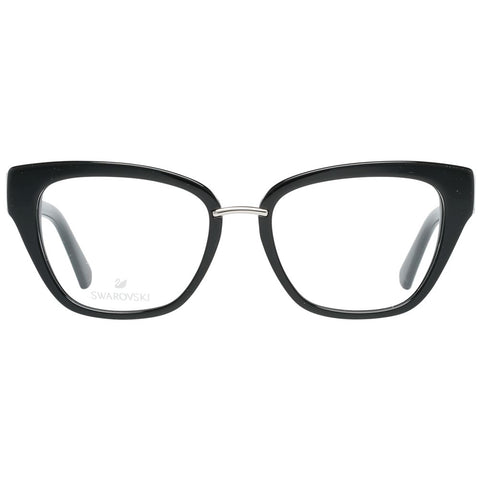 Swarovski black metal and plastic glasses frames with sleek design and clear lenses, stylish eyewear for everyday wear.
