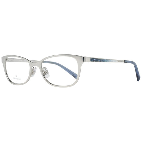 Swarovski silver metal glasses frames with sleek design and clear lenses, stylish eyewear for a sophisticated look.