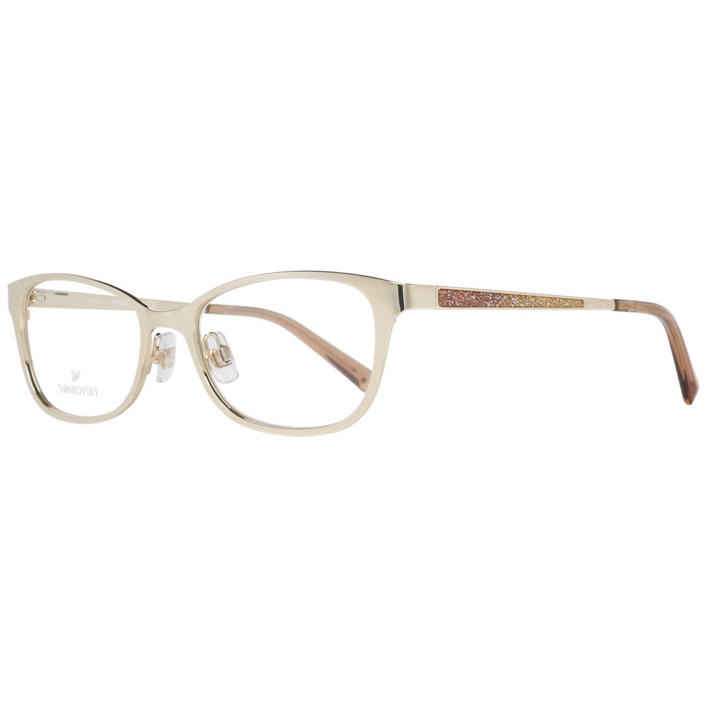 Swarovski gold metal glasses frames with sleek design and clear lenses, showcasing elegant eyewear style.