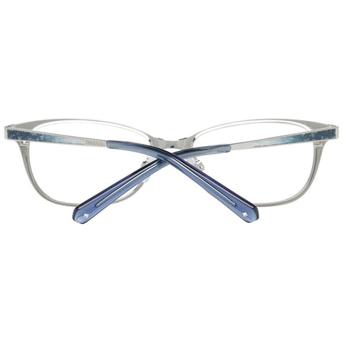 Silver Swarovski metal glasses frames with sleek design and adjustable nose pads, ideal for stylish eyewear.