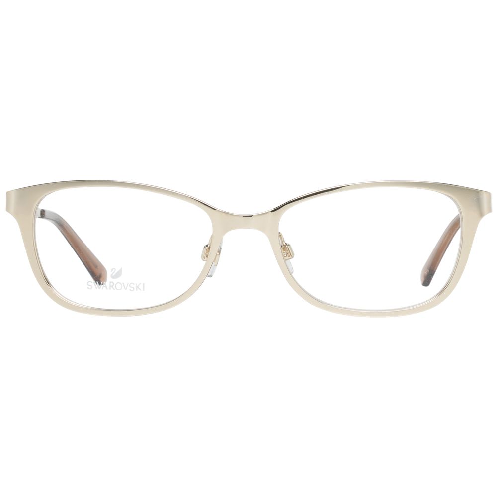 Swarovski gold metal glasses frames with sleek design and clear lenses, stylish eyewear accessory.