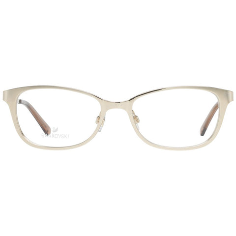 Swarovski gold metal glasses frames with sleek design and clear lenses, stylish eyewear accessory.