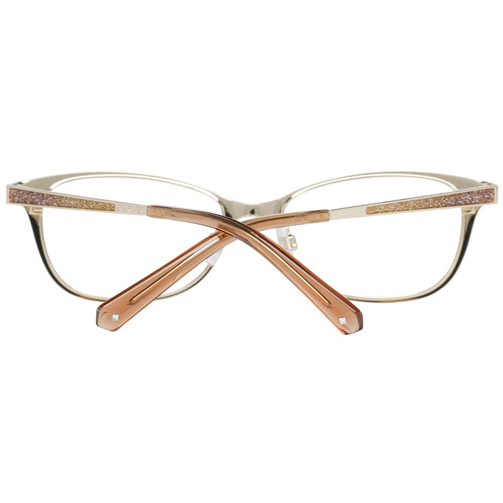 Swarovski gold metal glasses frames with sleek design and clear lenses, stylish and lightweight eyewear accessory.
