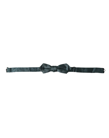 Green silk fantasy adjustable neck bow tie for men by Dolce & Gabbana, featuring a stylish papillon design.