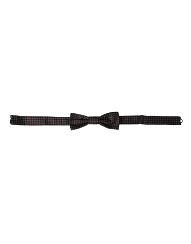 Brown fantasy silk adjustable neck bow tie for men by Dolce & Gabbana, featuring a stylish papillon design.