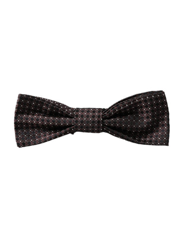 Brown fantasy silk adjustable neck bow tie for men by Dolce & Gabbana, featuring a stylish and elegant design.