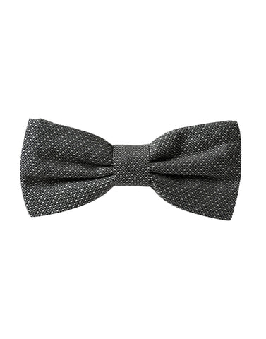 Gray silk patterned adjustable neck bow tie for men by Dolce & Gabbana, featuring a stylish papillon design and classic elegance.