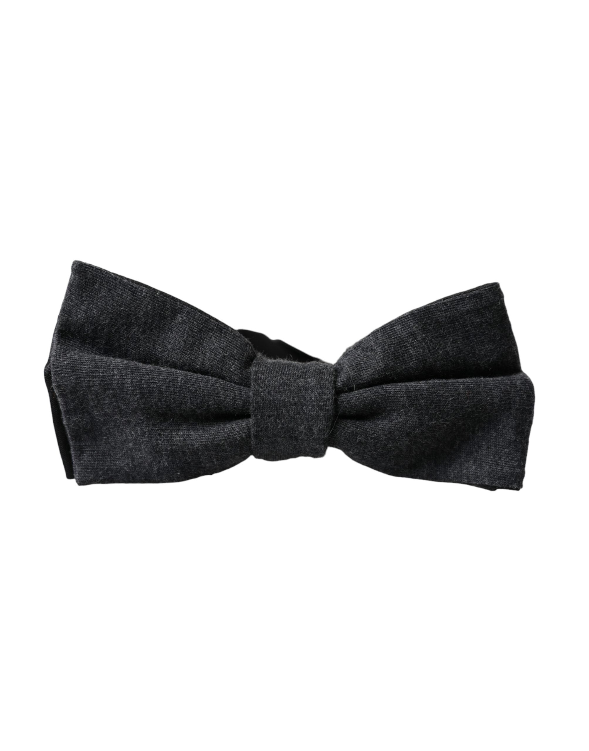 Dark gray silk adjustable men's bow tie by Dolce & Gabbana, with a sleek and elegant design perfect for formal occasions.