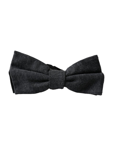 Dark gray silk adjustable men's bow tie by Dolce & Gabbana, with a sleek and elegant design perfect for formal occasions.