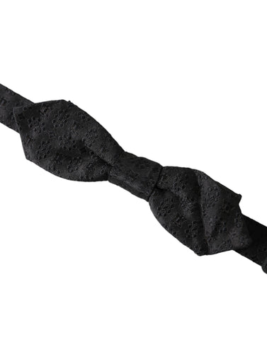Dark Gray Silk Fantasy Adjustable Neck Men Bow Tie