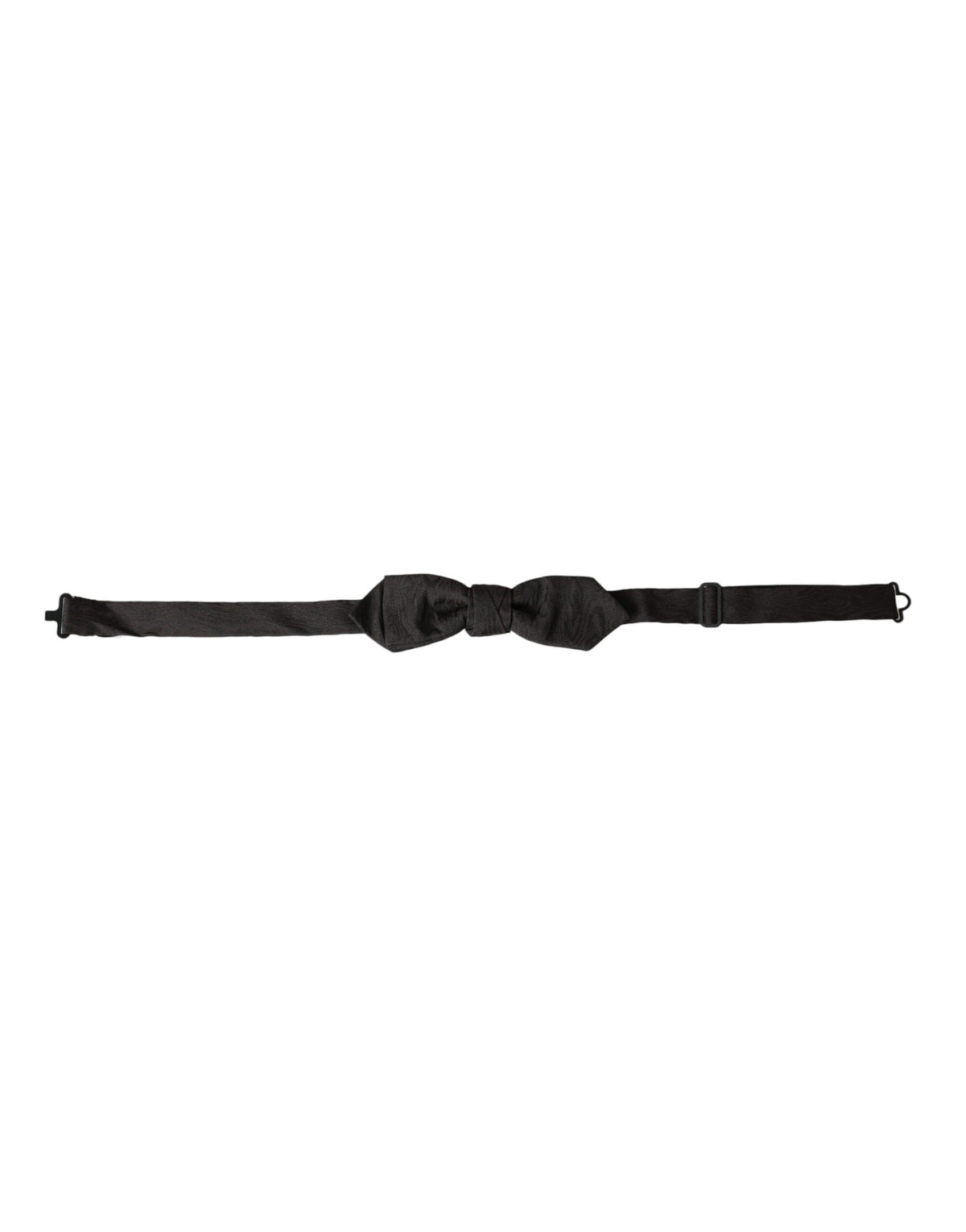 Black silk adjustable men's bow tie by Dolce & Gabbana, featuring a classic design and smooth fabric.