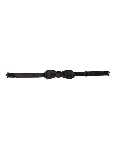 Black silk adjustable men's bow tie by Dolce & Gabbana, featuring a classic design and smooth fabric.