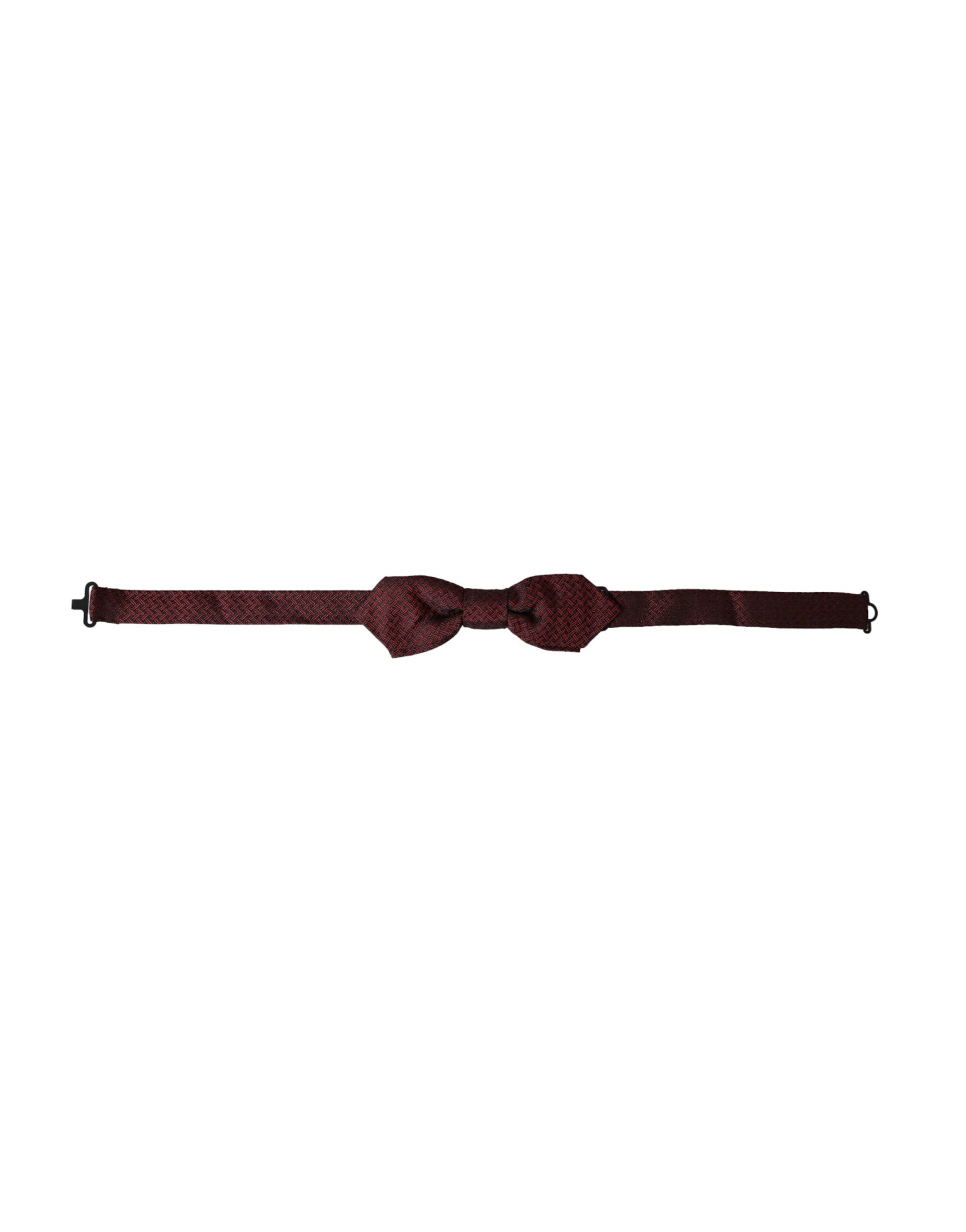 Red silk fantasy adjustable neck bow tie for men by Dolce & Gabbana, featuring a stylish and elegant design.