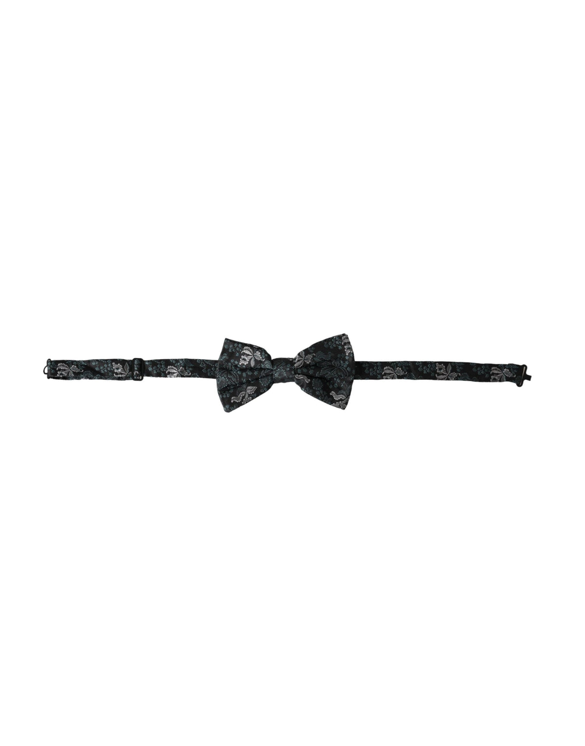 Multicolor floral silk bow tie for men with adjustable neck strap by Dolce & Gabbana, featuring vibrant fantasy floral design.