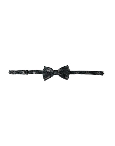 Multicolor floral silk bow tie for men with adjustable neck strap by Dolce & Gabbana, featuring vibrant fantasy floral design.