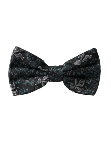 Multicolor floral silk bow tie with adjustable neck strap by Dolce & Gabbana, featuring fantasy-inspired floral pattern.