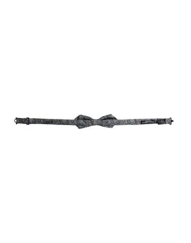 Gray silk patterned adjustable men's bow tie by Dolce & Gabbana, featuring a stylish and elegant design.