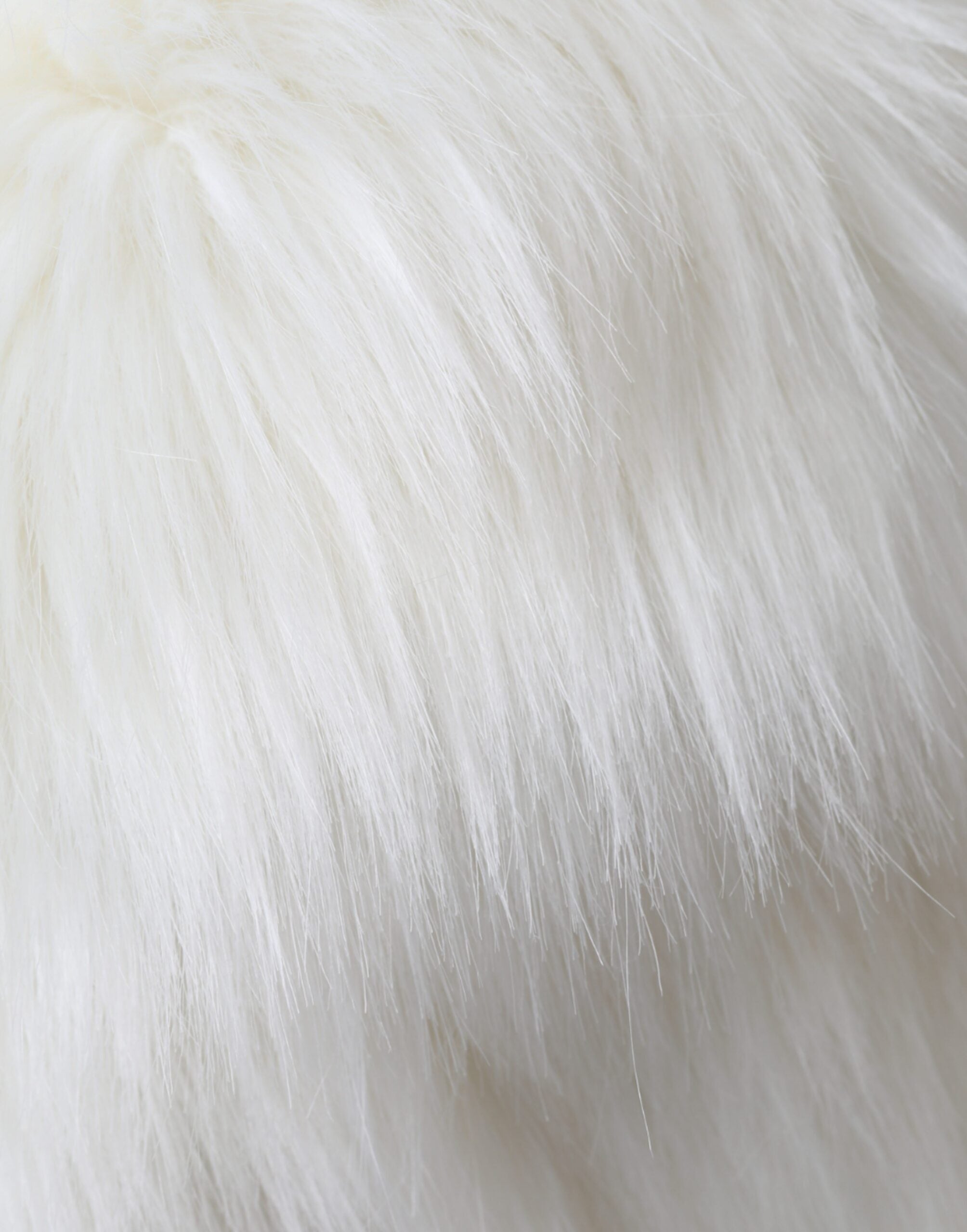 White acrylic fur women's bucket hat by Dolce & Gabbana, featuring a soft, plush texture and stylish wide brim.