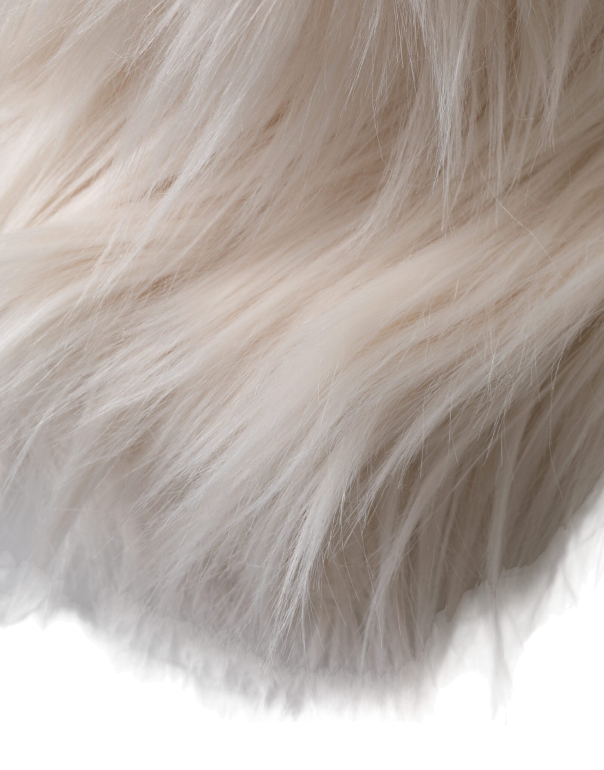 Off White acrylic fur women's bucket hat by Dolce & Gabbana, featuring plush fur texture and casual bucket hat style.