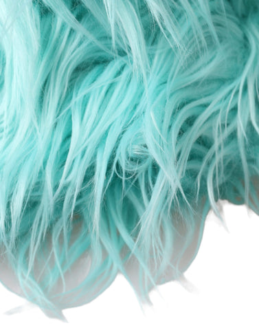 Mint green acrylic fur women's bucket hat by Dolce & Gabbana, featuring a soft, stylish design with a wide brim and plush texture.