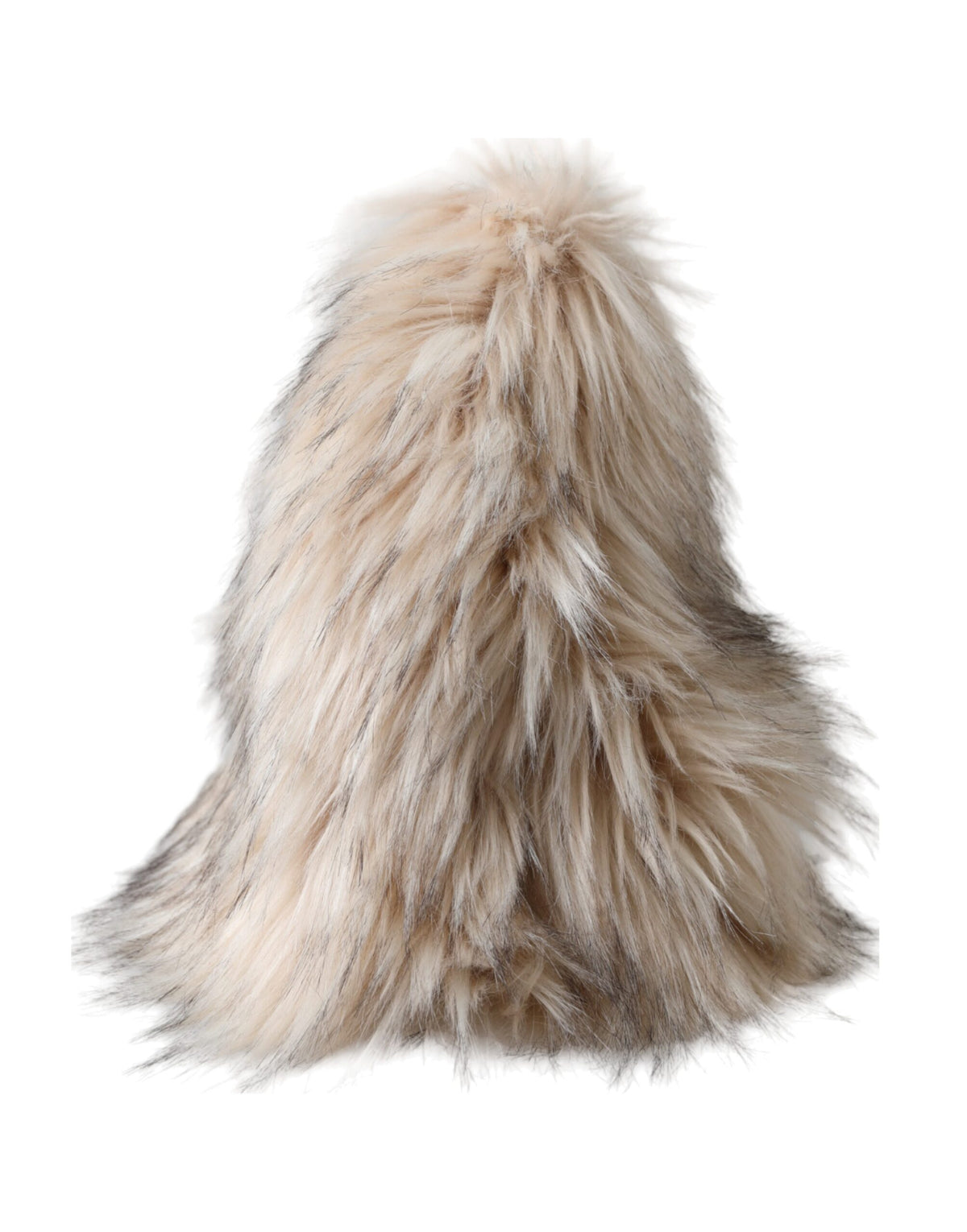 Beige acrylic fur women's bucket hat by Dolce & Gabbana, featuring soft textured material and stylish wide brim.