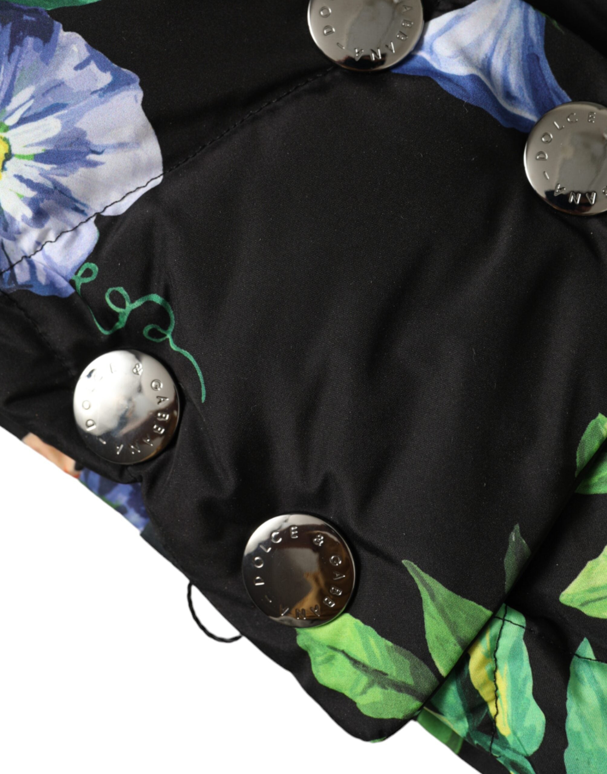 Black floral print Dolce & Gabbana wide head wrap hat with full coverage and stylish design, perfect for fashion-forward looks.