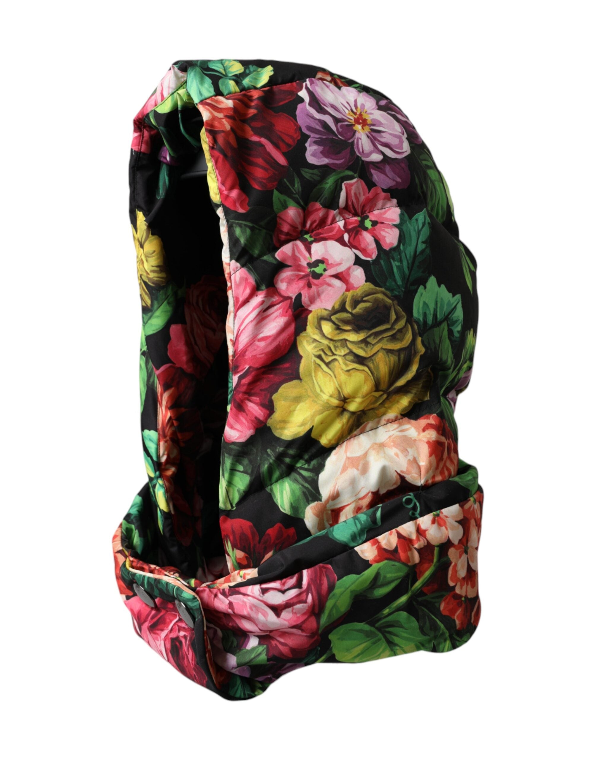 Multicolor floral Dolce & Gabbana whole head wrap hat with vibrant pattern and stylish design, perfect for fashion-forward wear.