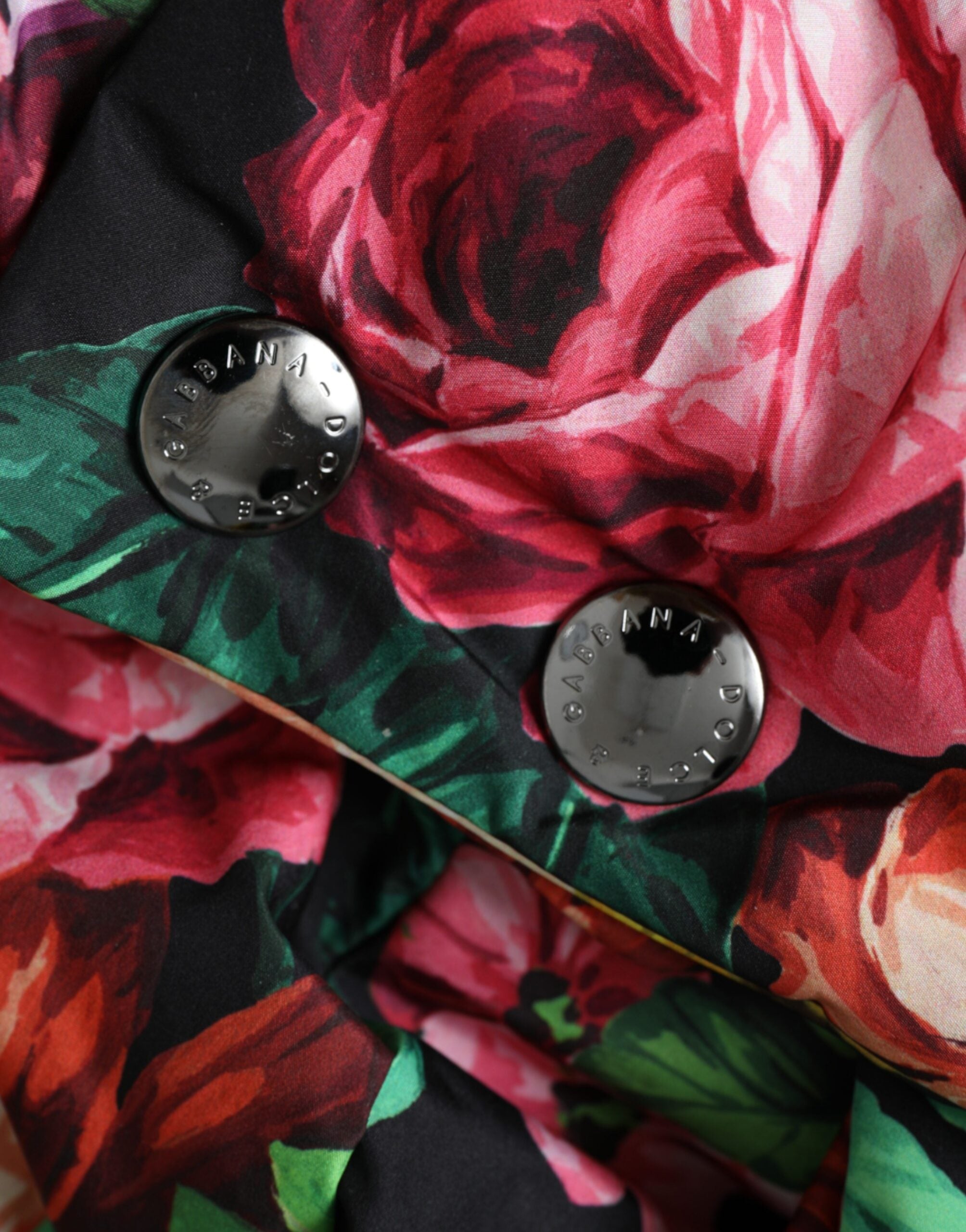 Multicolor floral Dolce & Gabbana head wrap hat with vibrant pattern and full coverage design.
