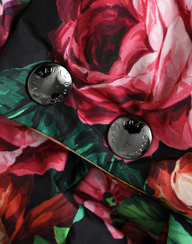 Multicolor floral Dolce & Gabbana head wrap hat with vibrant pattern and full coverage design.