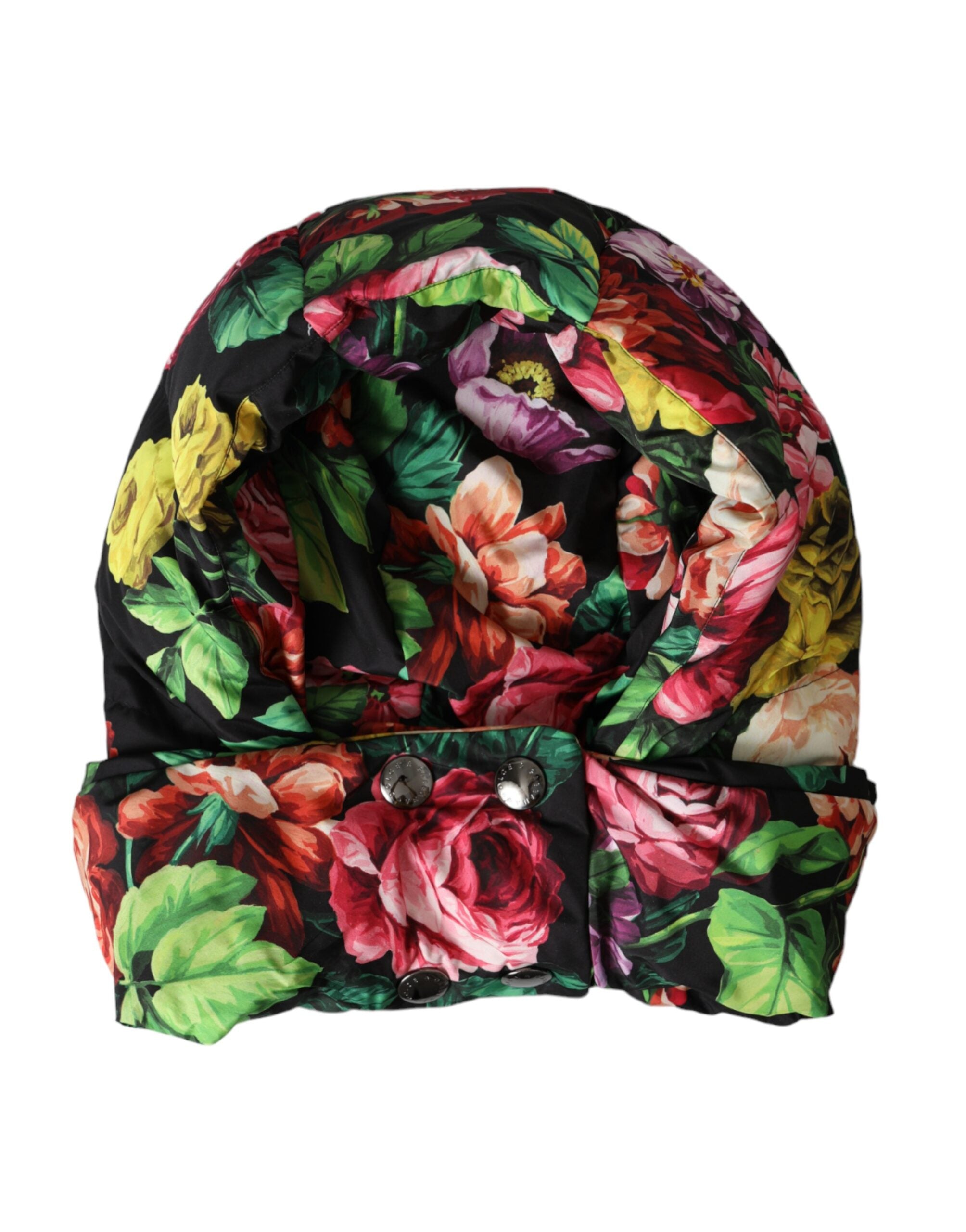 Multicolor floral Dolce & Gabbana head wrap hat with a wide, stylish design covering the entire head.
