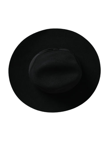 Black Dolce & Gabbana rabbit fedora trilby hat for women, stylish wide-brim hat with feather accents and classic design.