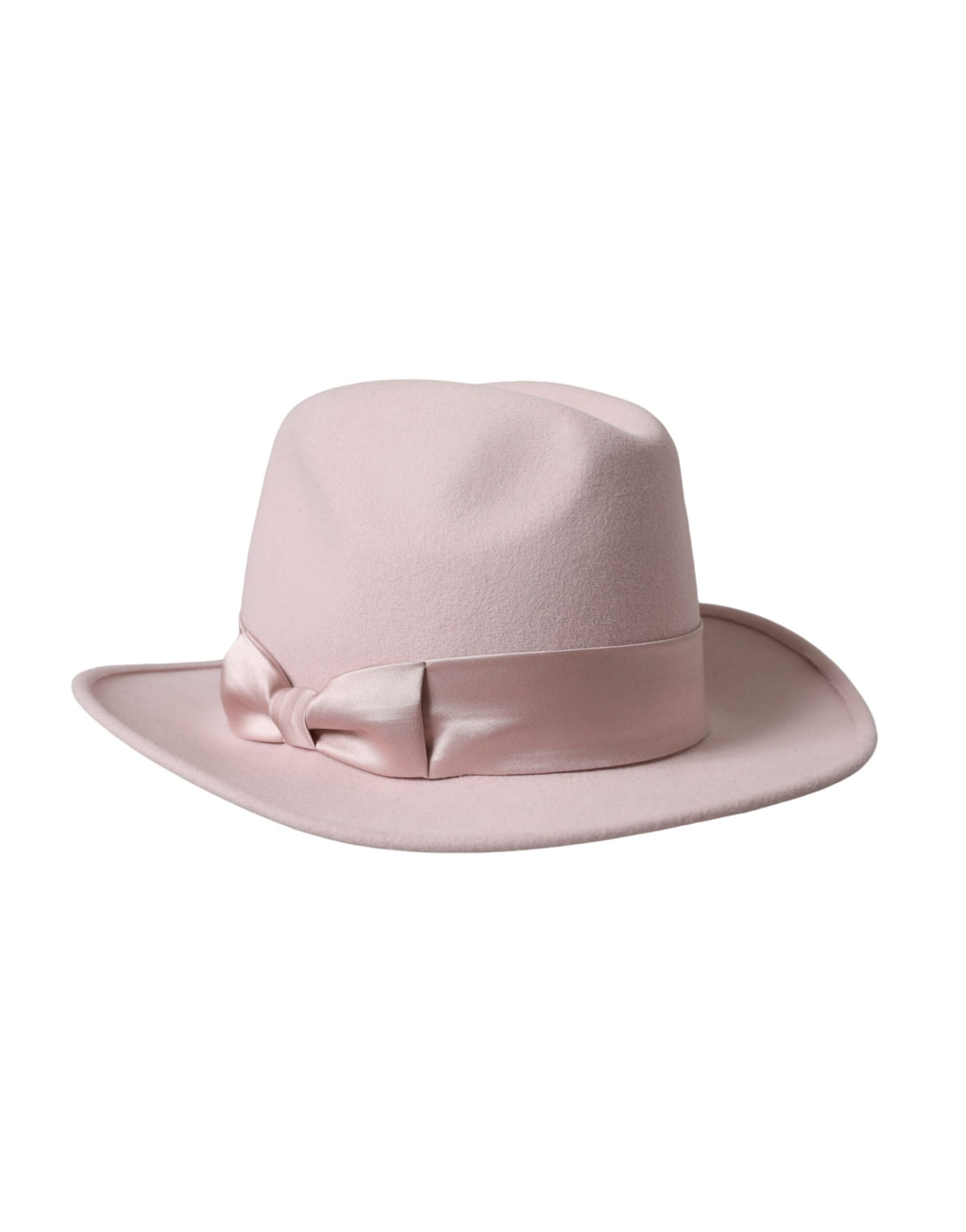 Pink rabbit fedora trilby hat for women by Dolce & Gabbana, featuring a soft pink design and stylish wide brim.