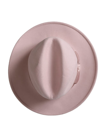 Pink rabbit fedora trilby hat for women by Dolce & Gabbana, featuring a soft pink fabric and classic fedora style.