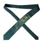 Green printed 100% silk men's tie by Dolce & Gabbana featuring an adjustable design and stylish pattern.