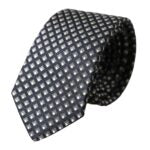 Black Dolce & Gabbana 100% silk patterned men's tie with adjustable length and elegant design.