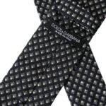 Dark Gray 100% Silk Patterned Adjustable Men Tie