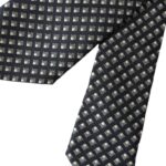 Dark Gray 100% Silk Patterned Adjustable Men Tie
