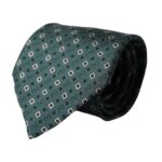 Green silk men's tie with Dolce & Gabbana logo, adjustable style featuring a sleek, branded design for formal wear.