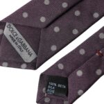 Purple silk polka dot men's tie by Dolce & Gabbana, adjustable with a classic pattern and sleek finish.