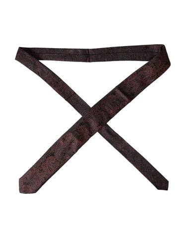 Dolce & Gabbana Bordeaux patterned silk adjustable men's tie with elegant design and classic style.