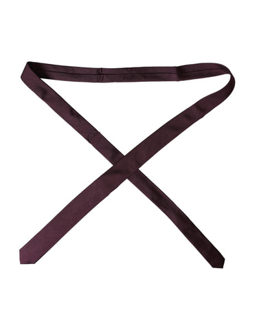 Dolce & Gabbana Bordeaux solid 100% silk men's adjustable tie displayed on a neutral background.