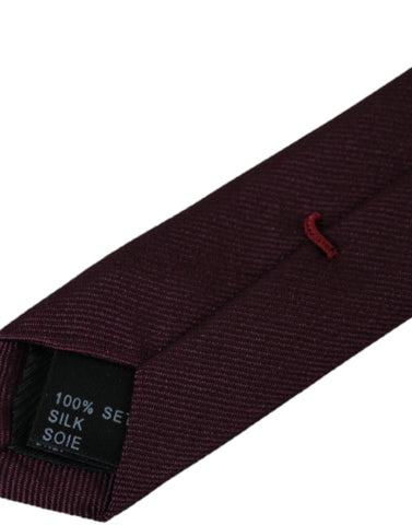 Bordeaux solid 100% silk adjustable men's tie by Dolce & Gabbana, featuring a smooth, elegant silk fabric and adjustable length.