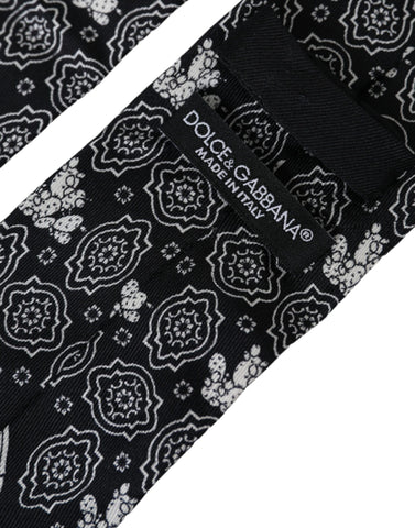Dark Gray Patterned 100%Silk Adjustable Tie