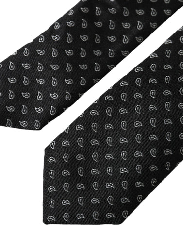 Dark Gray Jacquard Patterned Silk Adjustable Men Tie