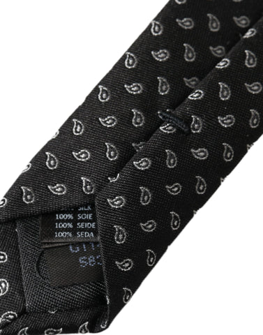 Dark Gray Jacquard Patterned Silk Adjustable Men Tie
